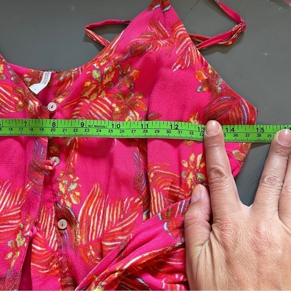 Free People Hot Pink Printed Hot Tropics Jumpsuit - Picture 12 of 16